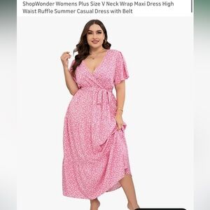 🌼2/$30🌼 NWOT Plus Size Pink Floral Wrap Dress